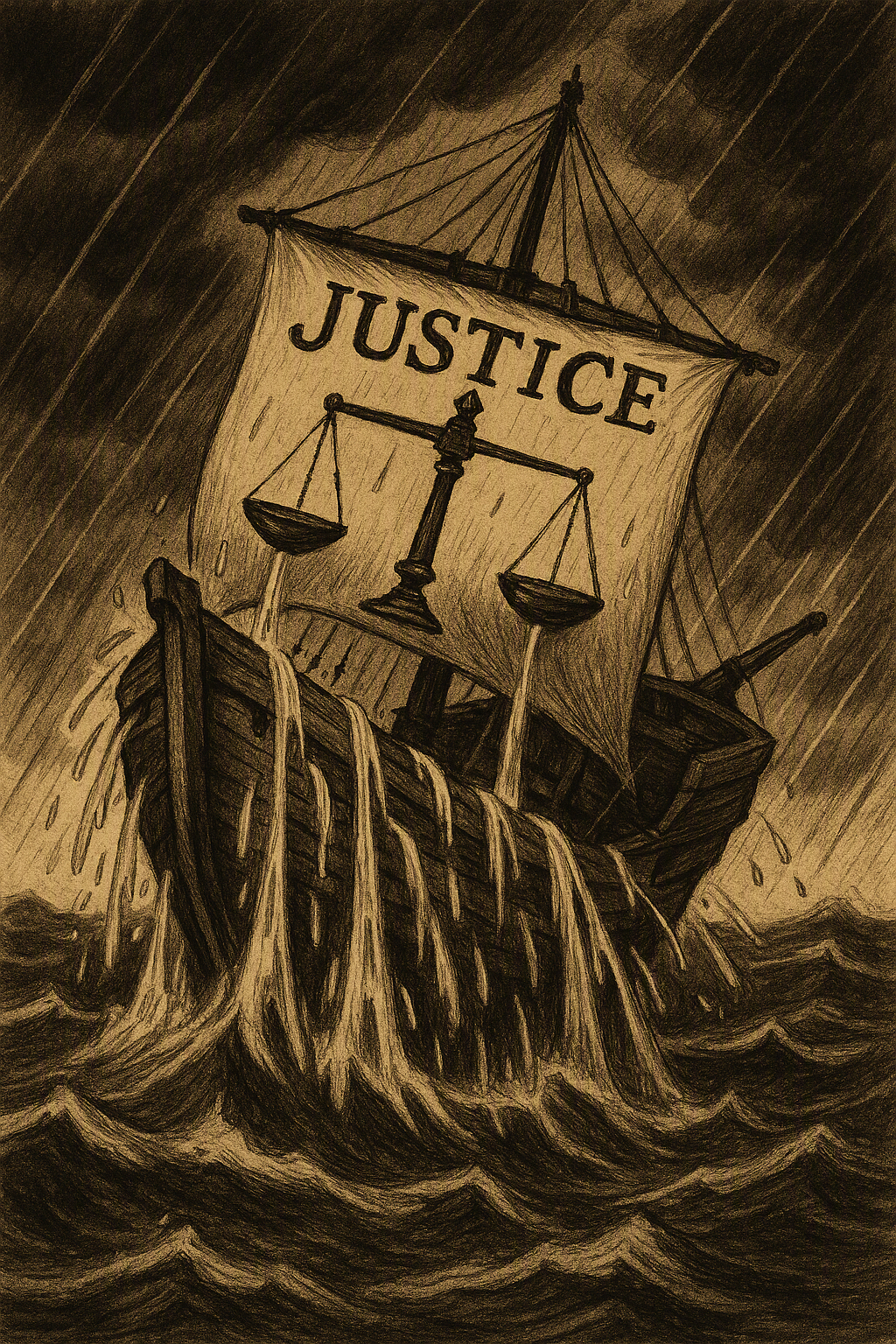Bateau justice prend l'eau